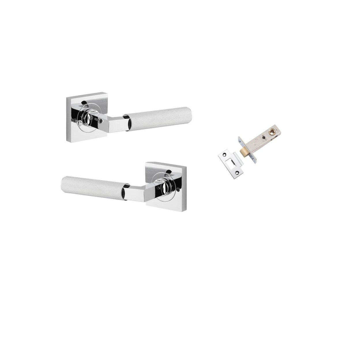 Brunswick Lever - Square Rose - Entry Point - Iver - Polished Chrome - Door Levers