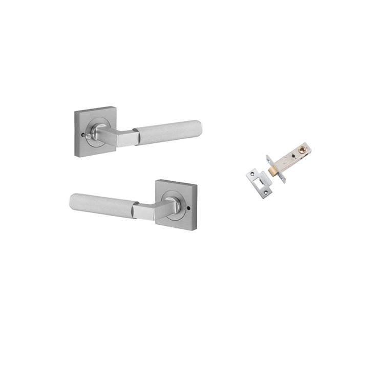 Brunswick Lever - Square Rose - Entry Point - Iver - Brushed Chrome - Door Levers