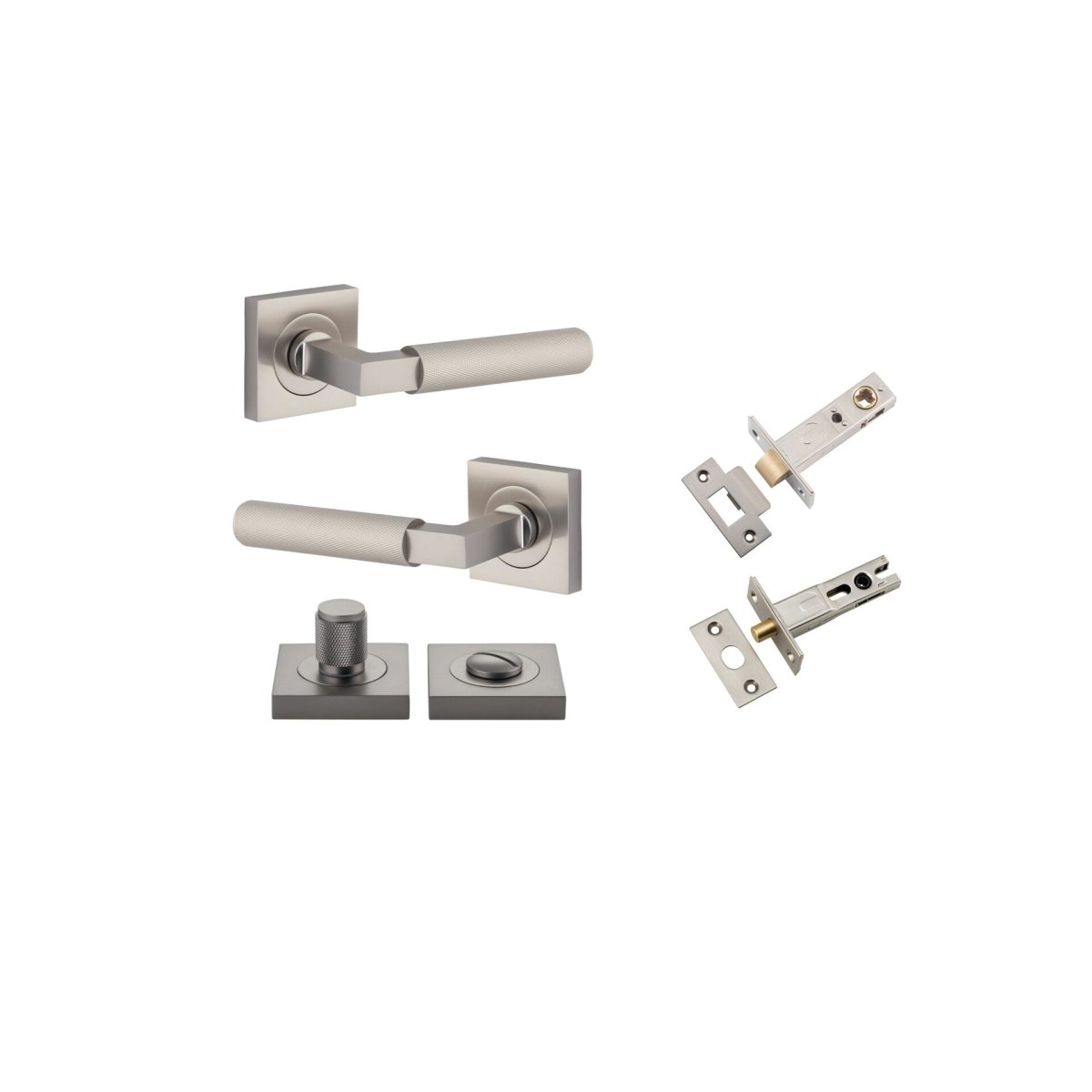 Brunswick Lever - Square Rose - Entry Point - Iver - Satin Nickel - Door Levers