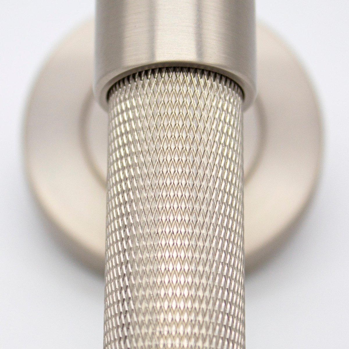 Brushed Nickel Knurled Privacy Door Handle - Rosedale - Manovella - Entry - Point - RSD2BN - Manovella