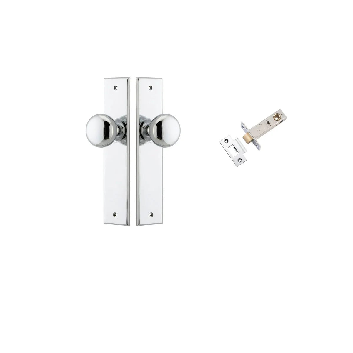 Cambridge Knob - Chamfered Backplate - Entry Point - Iver - Polished Nickel - Door Knobs