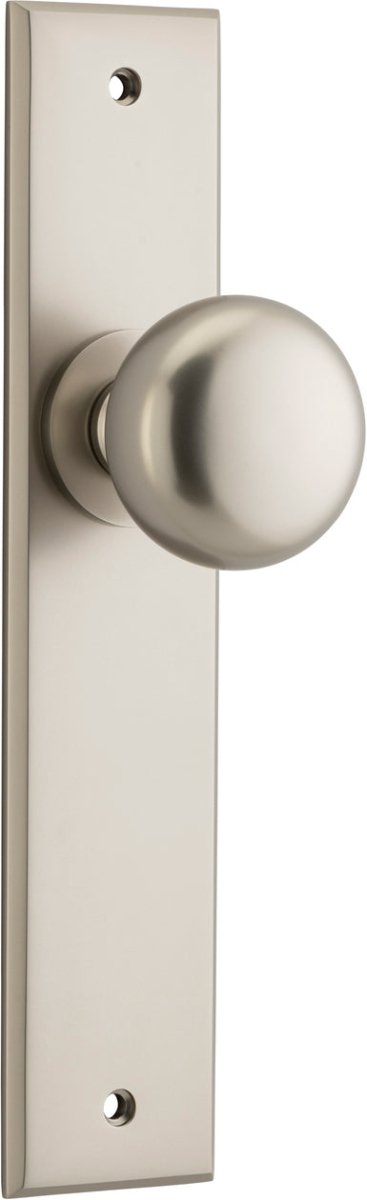 Cambridge Knob - Chamfered Backplate - Entry Point - Iver - Signature Brass - Door Knobs