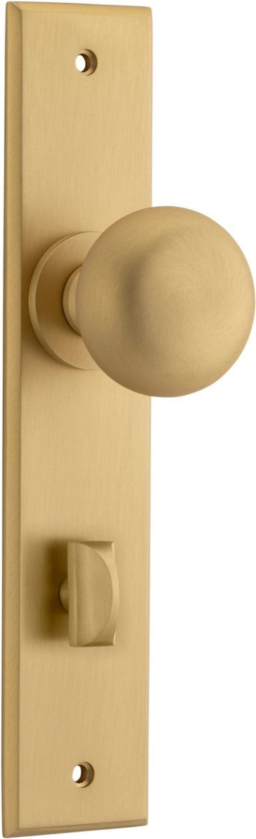 Cambridge Knob - Chamfered Backplate - Entry Point - Iver - Brushed Brass - Door Knobs