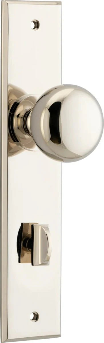 Cambridge Knob - Chamfered Backplate - Entry Point - Iver - Polished Nickel - Door Knobs