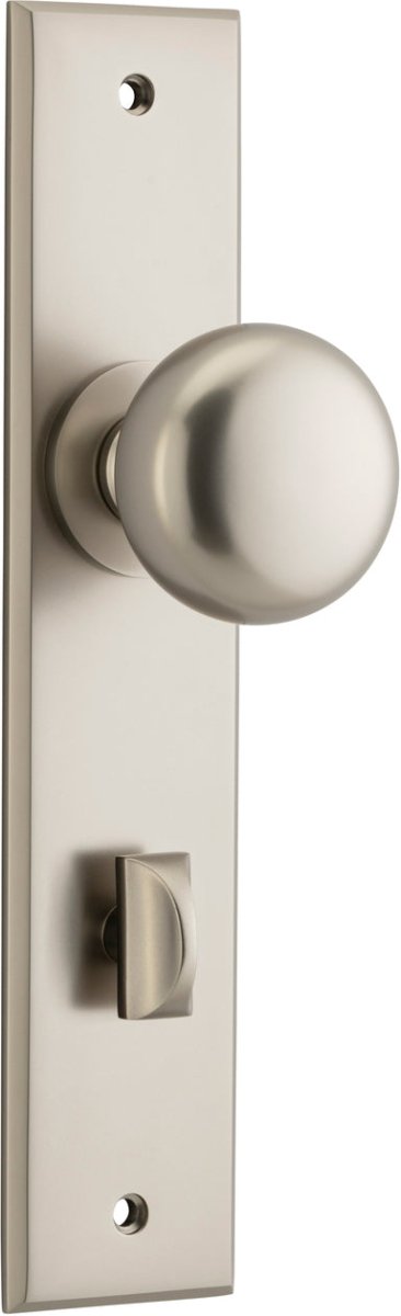 Cambridge Knob - Chamfered Backplate - Entry Point - Iver - Satin Nickel - Door Knobs