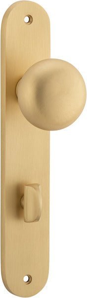 Cambridge Knob - Oval Backplate - Entry Point - Iver - Brushed Brass - Door Knobs