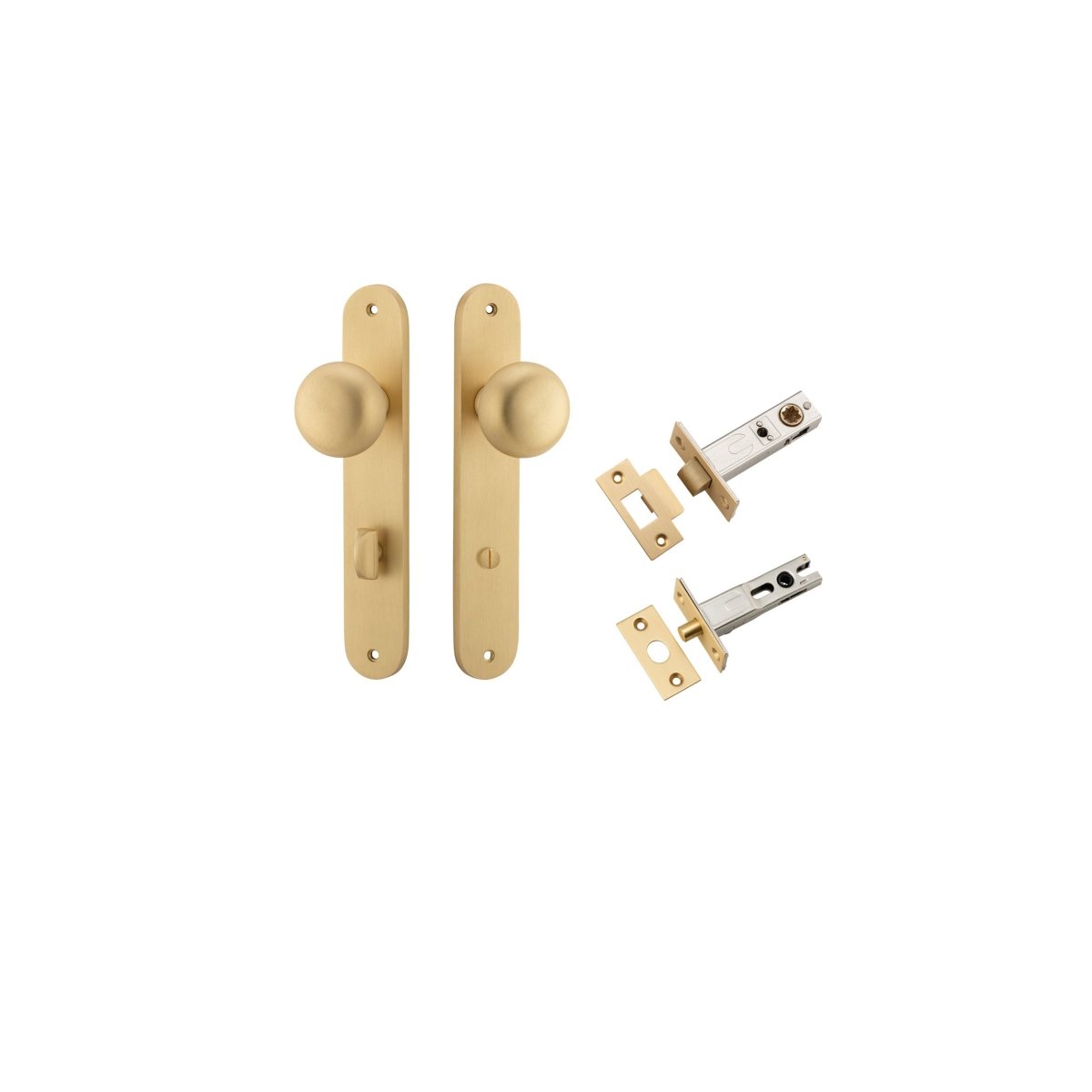 Cambridge Knob - Oval Backplate - Entry Point - Iver - Brushed Brass - Door Knobs