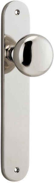 Cambridge Knob - Oval Backplate - Entry Point - Iver - Polished Nickel - Door Knobs