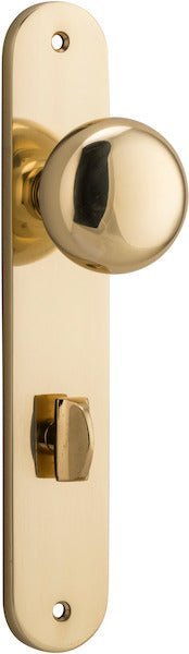 Cambridge Knob - Oval Backplate - Entry Point - Iver - Polished Brass - Door Knobs