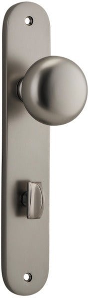 Cambridge Knob - Oval Backplate - Entry Point - Iver - Satin Nickel - Door Knobs