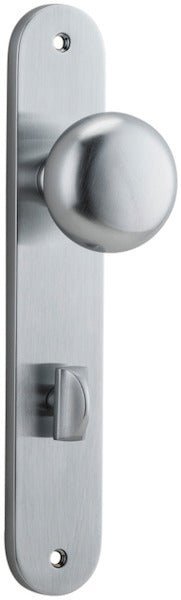 Cambridge Knob - Oval Backplate - Entry Point - Iver - Brushed Chrome - Door Knobs