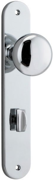 Cambridge Knob - Oval Backplate - Entry Point - Iver - Polished Chrome - Door Knobs