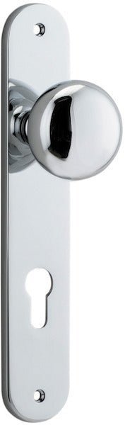 Cambridge Knob - Oval Backplate - Entry Point - Iver - Polished Chrome - Door Knobs