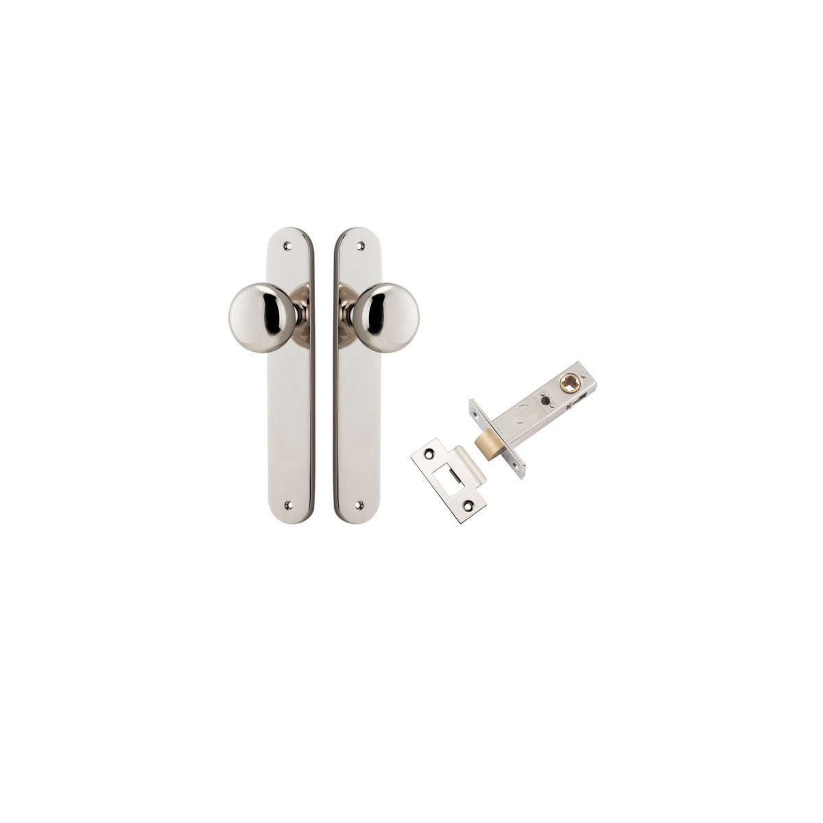 Cambridge Knob - Oval Backplate - Entry Point - Iver - Polished Nickel - Door Knobs