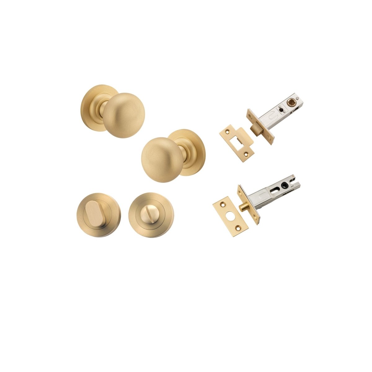 Cambridge Knob - Round Rose - Entry Point - Iver - Brushed Brass - Door Knobs