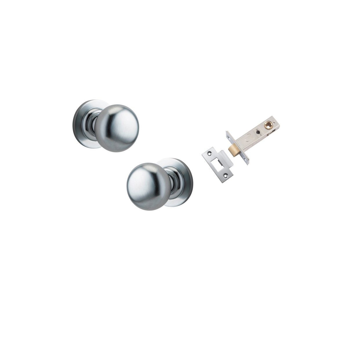 Cambridge Knob - Round Rose - Entry Point - Iver - Brushed Chrome - Door Knobs