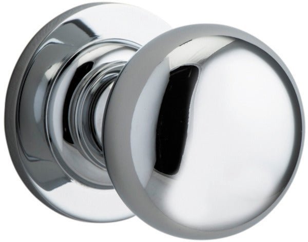 Cambridge Knob - Round Rose - Entry Point - Iver - Polished Chrome - Door Knobs