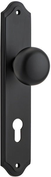 Cambridge Knob - Shouldered Backplate - Entry Point - Iver - Matt Black - Door Knobs