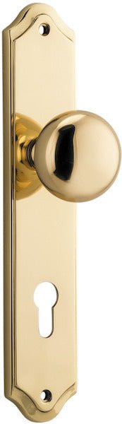 Cambridge Knob - Shouldered Backplate - Entry Point - Iver - Polished Brass - Door Knobs