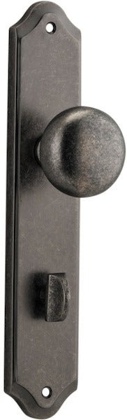 Cambridge Knob - Shouldered Backplate - Entry Point - Iver - Distressed Nickel - Door Knobs