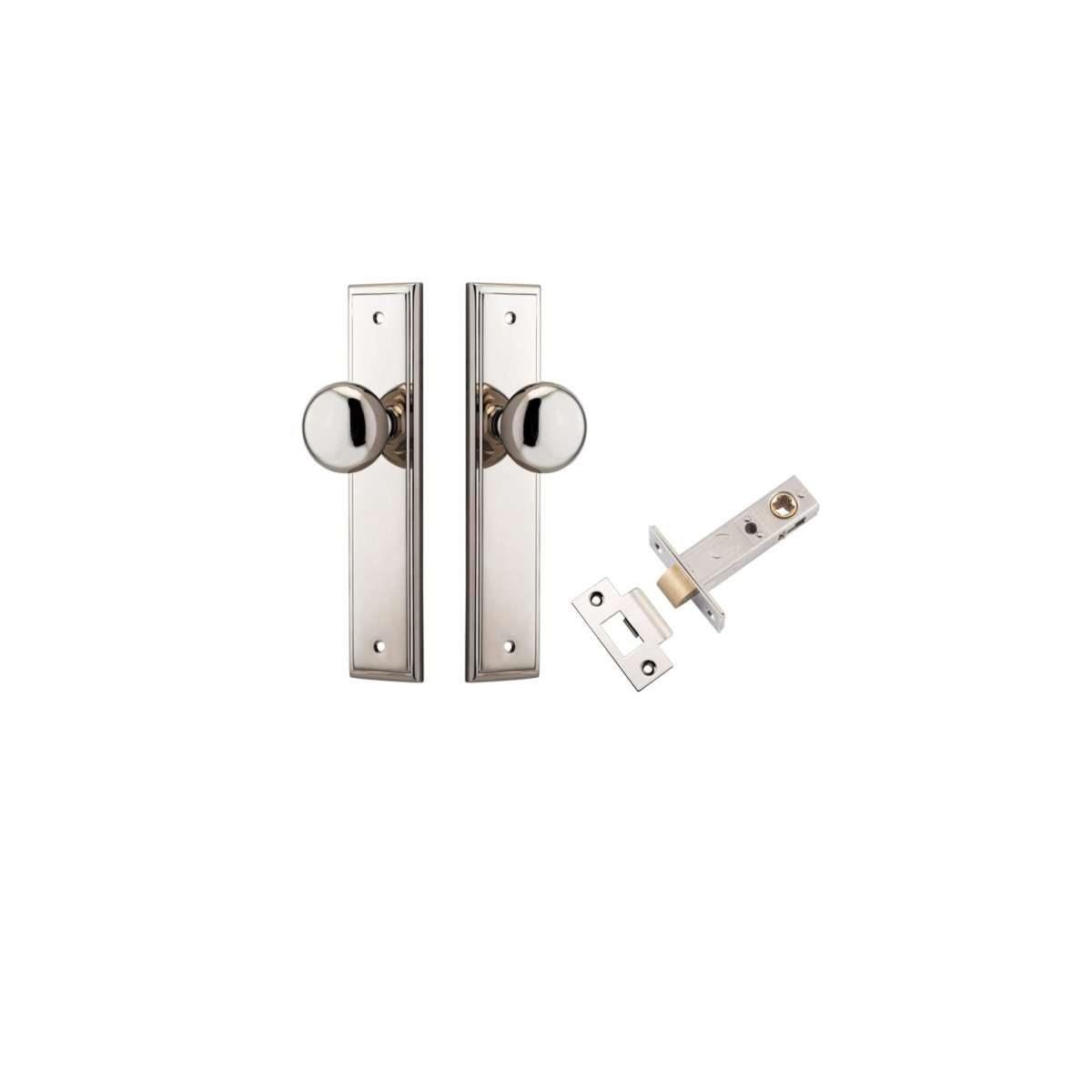 Cambridge Knob - Stepped Backplate - Entry Point - Iver - Polished Nickel - Door Knobs