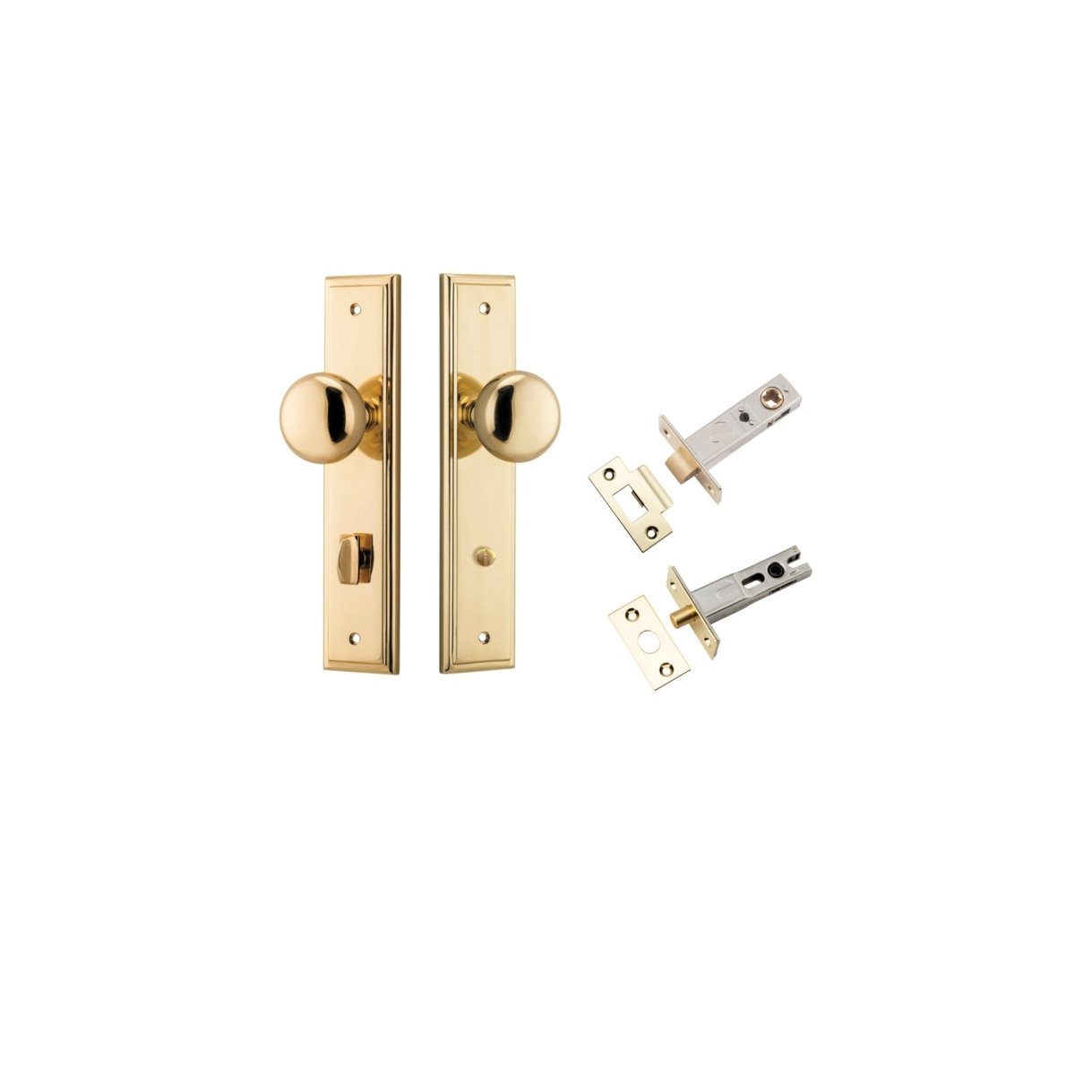 Cambridge Knob - Stepped Backplate - Entry Point - Iver - Polished Brass - Door Knobs