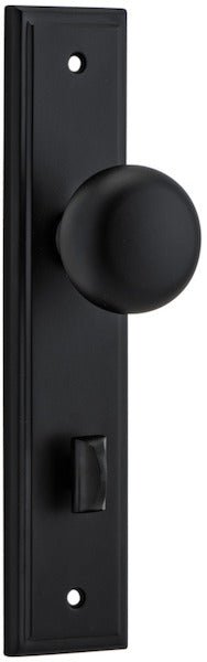 Cambridge Knob - Stepped Backplate - Entry Point - Iver - Matt Black - Door Knobs