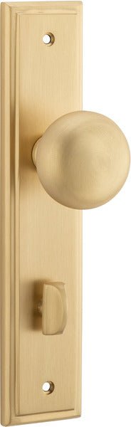 Cambridge Knob - Stepped Backplate - Entry Point - Iver - Brushed Brass - Door Knobs