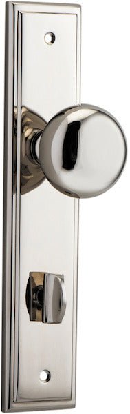 Cambridge Knob - Stepped Backplate - Entry Point - Iver - Polished Nickel - Door Knobs