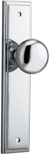 Cambridge Knob - Stepped Backplate - Entry Point - Iver - Polished Chrome - Door Knobs