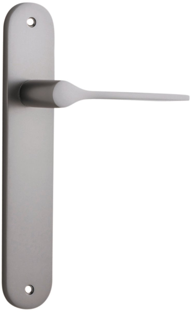 Como Lever - Oval Backplate - Entry Point - Iver - Satin Nickel - Door Levers