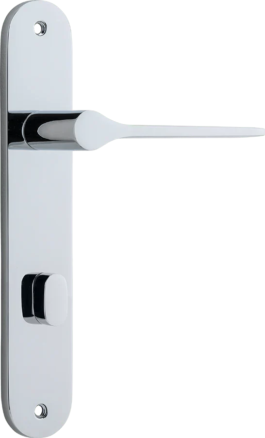 Como Lever - Oval Backplate - Entry Point - Iver - Polished Chrome - Door Levers