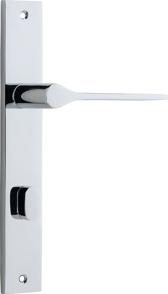 Como Lever - Rectangular Backplate - Entry Point - Iver - Polished Chrome - Door Levers