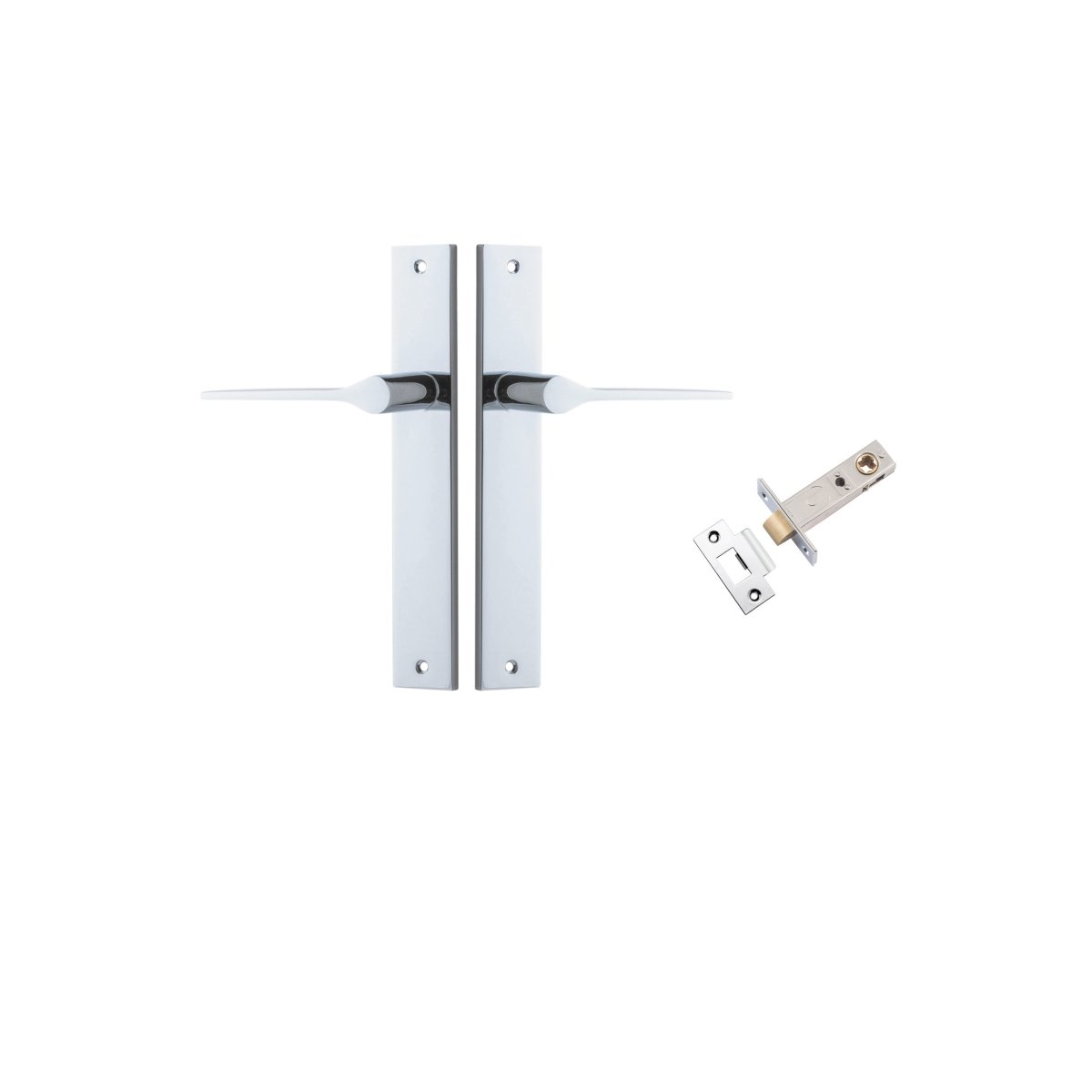 Como Lever - Rectangular Backplate - Entry Point - Iver - Polished Chrome - Door Levers