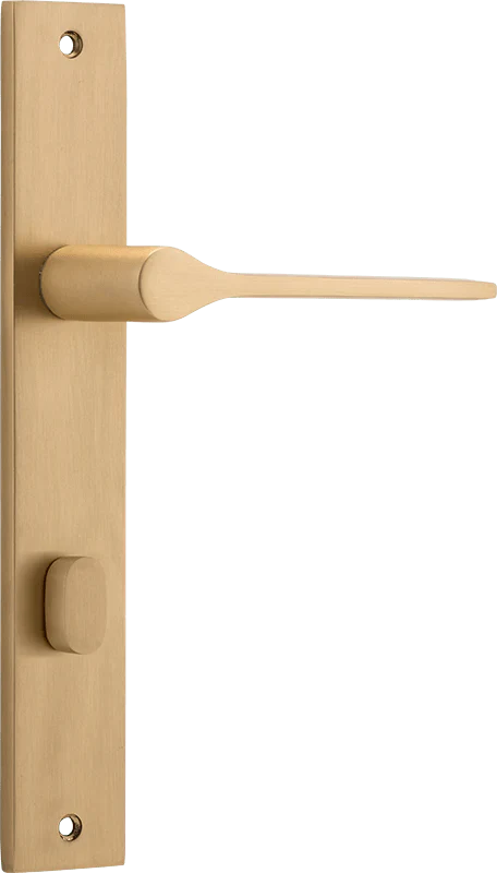 Como Lever - Rectangular Backplate - Entry Point - Iver - Brushed Brass - Door Levers