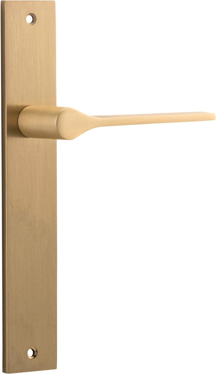 Como Lever - Rectangular Backplate - Entry Point - Iver - Brushed Brass - Door Levers