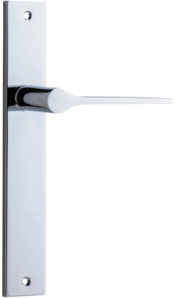 Como Lever - Rectangular Backplate - Entry Point - Iver - Polished Chrome - Door Levers