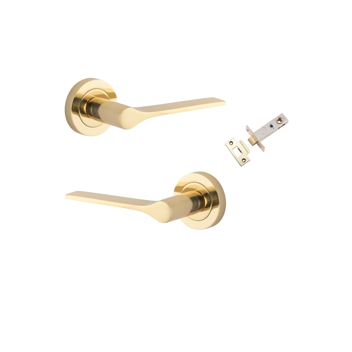 Como Lever - Round Rose - Entry Point - Iver - Polished Brass - Door Levers