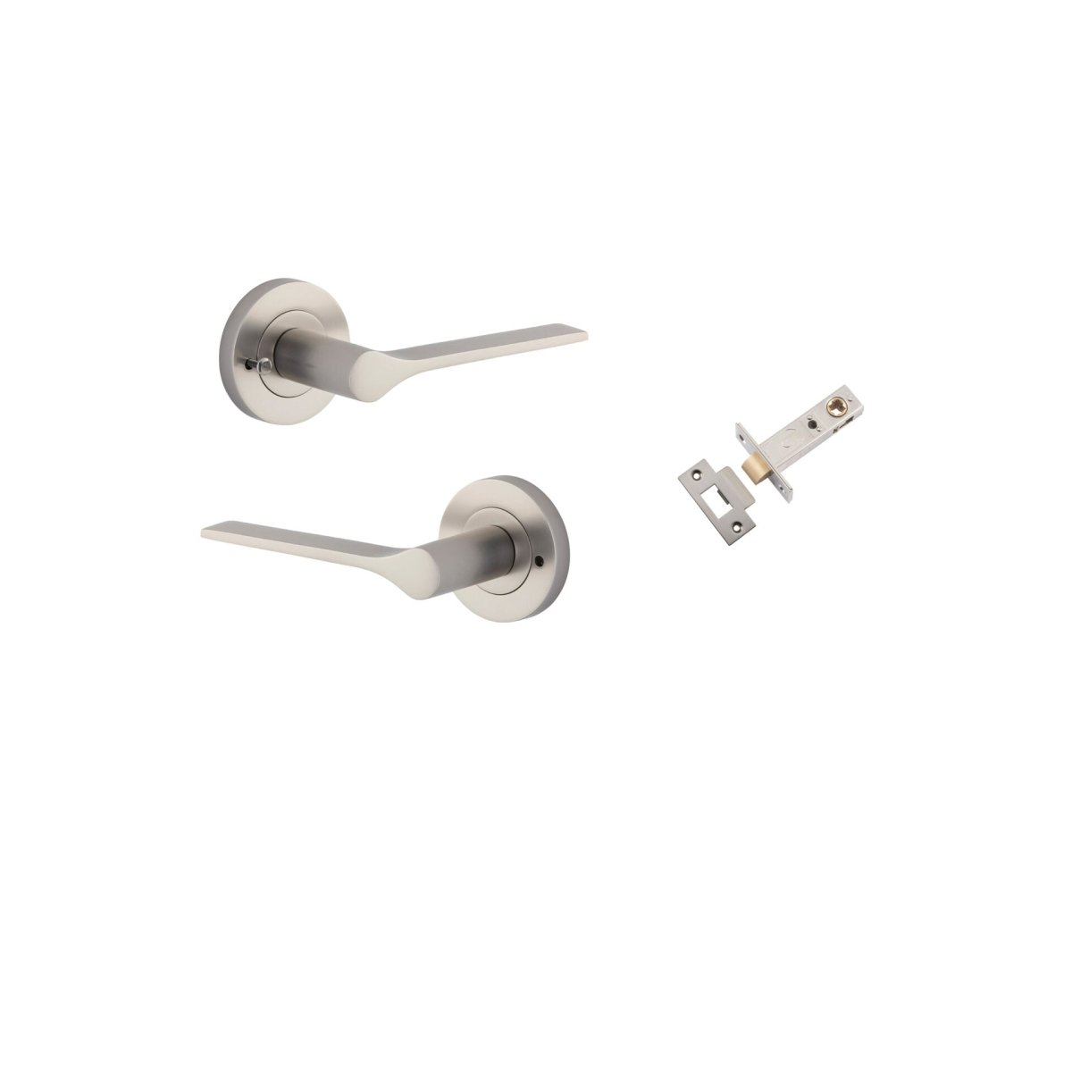 Como Lever - Round Rose - Entry Point - Iver - Satin Nickel - Door Levers