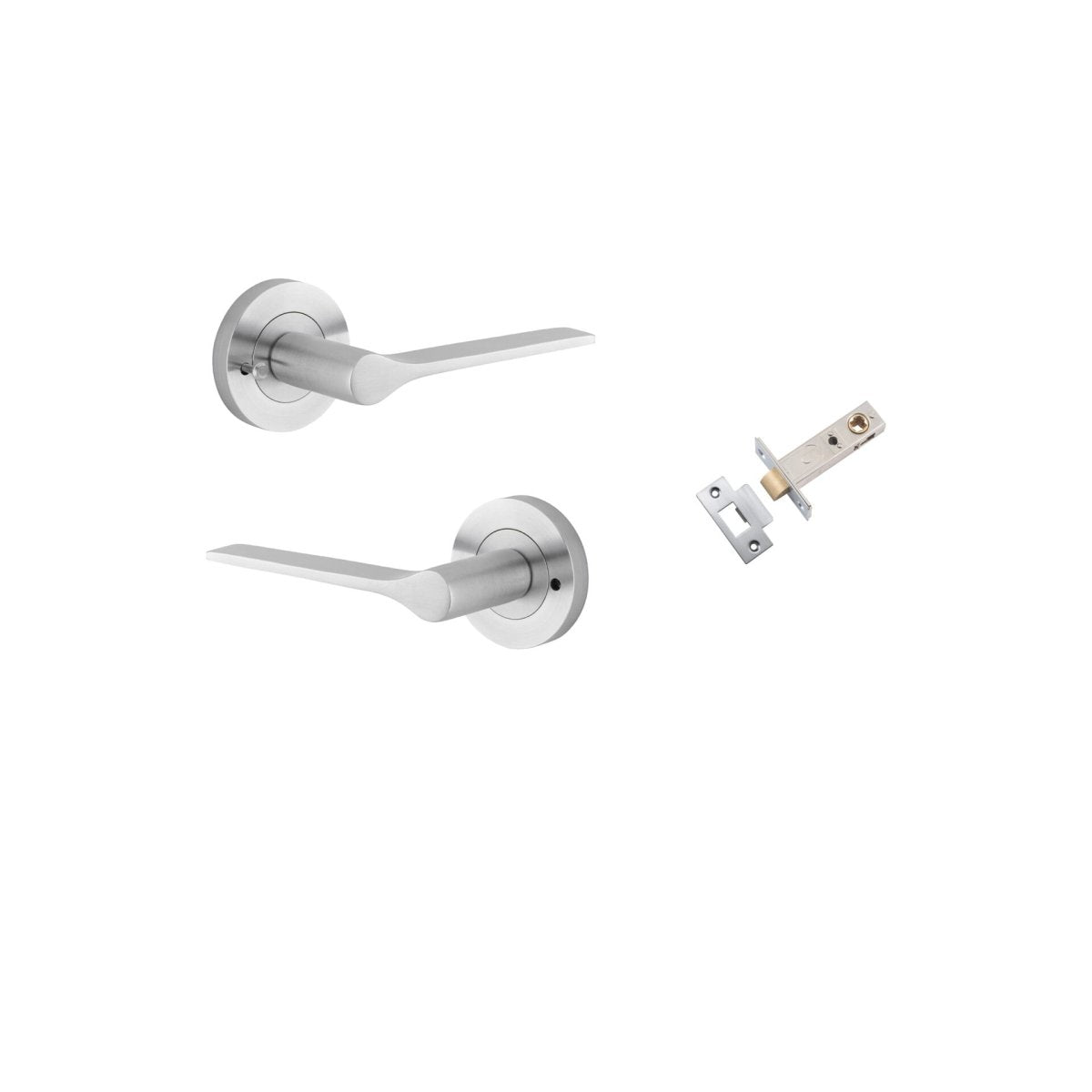 Como Lever - Round Rose - Entry Point - Iver - Brushed Chrome - Door Levers