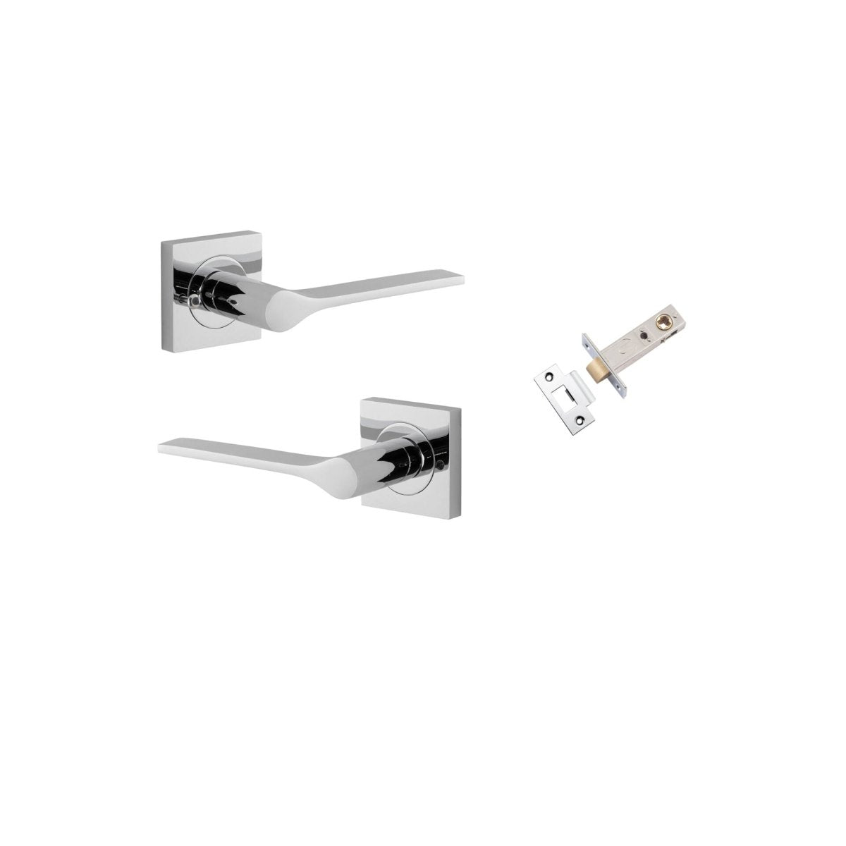 Como Lever - Square Rose - Entry Point - Iver - Polished Chrome - Door Levers