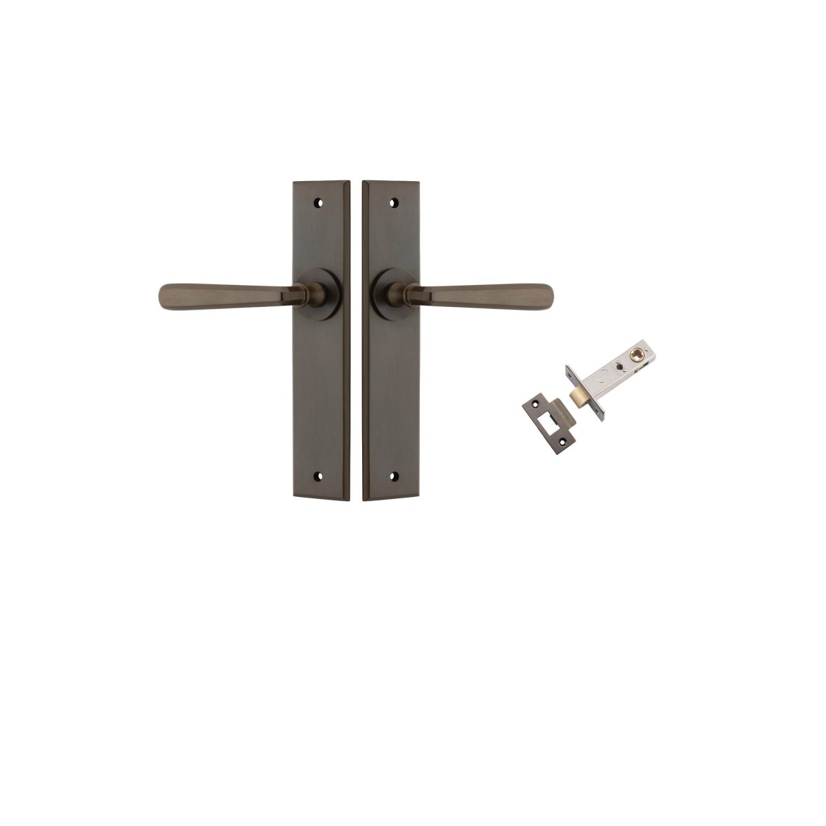 Copenhagen Lever - Chamfered Backplate - Entry Point - Iver - Signature Brass - Door Levers