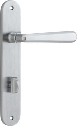 Copenhagen Lever - Oval Backplate - Entry Point - Iver - Brushed Chrome - Door Levers