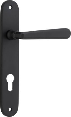 Copenhagen Lever - Oval Backplate - Entry Point - Iver - Matt Black - Door Levers