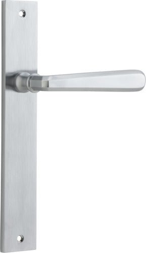 Copenhagen Lever - Rectangular Backplate - Entry Point - Iver - Brushed Chrome - Door Levers