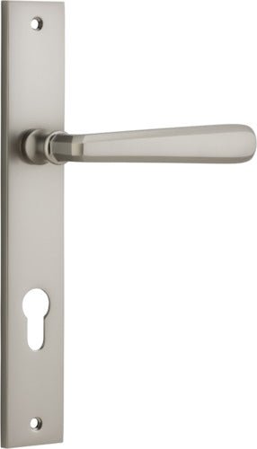 Copenhagen Lever - Rectangular Backplate - Entry Point - Iver - Satin Nickel - Door Levers