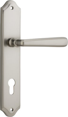 Copenhagen Lever - Shouldered Backplate - Entry Point - Iver - Satin Nickel - Door Levers