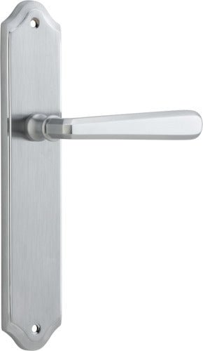 Copenhagen Lever - Shouldered Backplate - Entry Point - Iver - Brushed Chrome - Door Levers