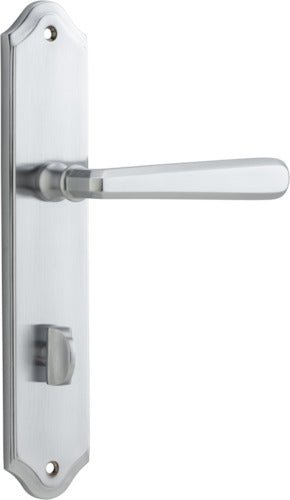 Copenhagen Lever - Shouldered Backplate - Entry Point - Iver - Brushed Chrome - Door Levers