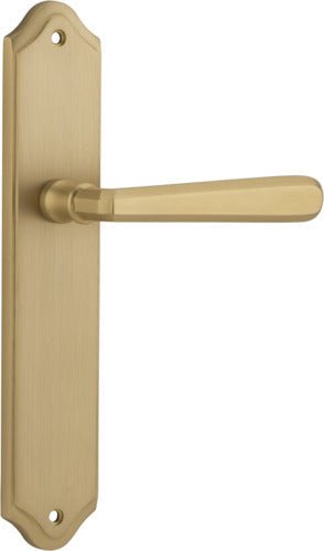 Copenhagen Lever - Shouldered Backplate - Entry Point - Iver - Brushed Brass - Door Levers